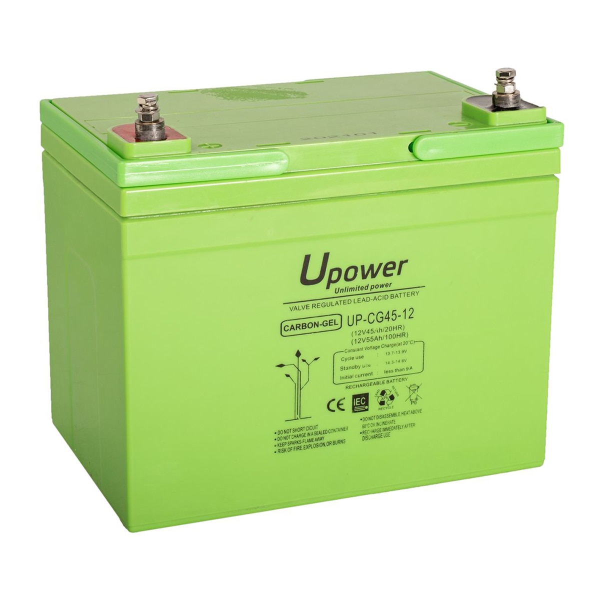 Batería Carbono-Gel sin mantenimiento UP-CG45-12 45Ah Verde-1