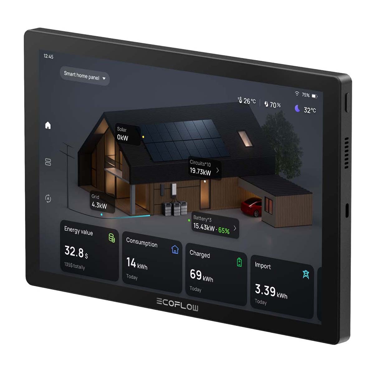 Panel de Control Inteligente Ecoflow PowerInsight 10" (25,4 cm) Gris Gris-8