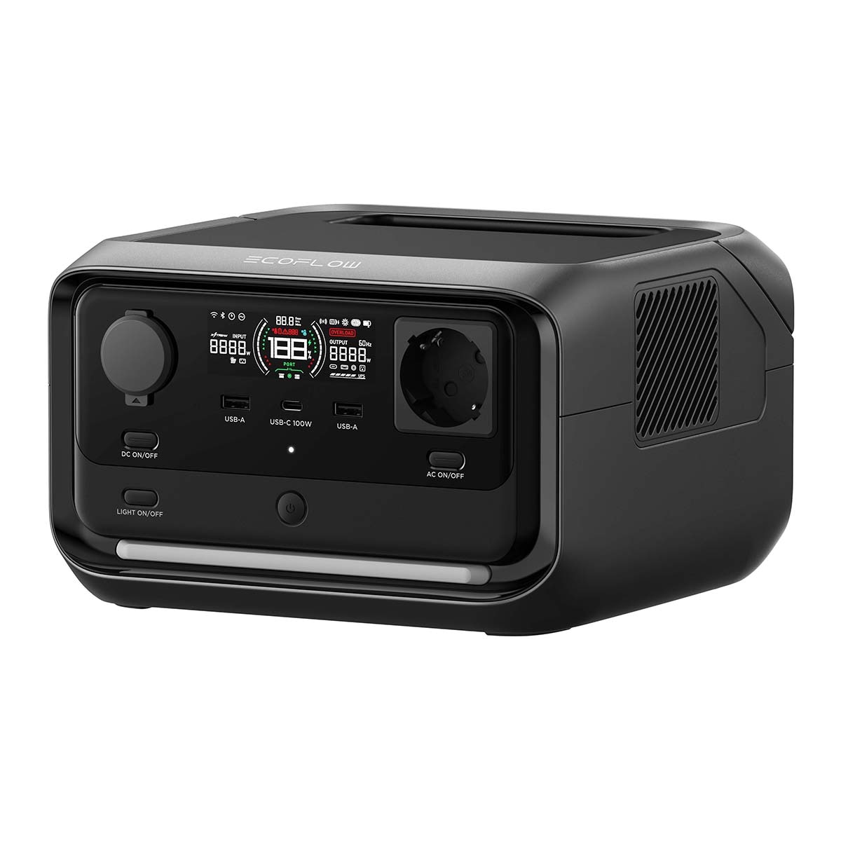 Estación Batería Ecoflow River Plus 3 - 286 Wh  / 600 - 1.200 W Gris-1