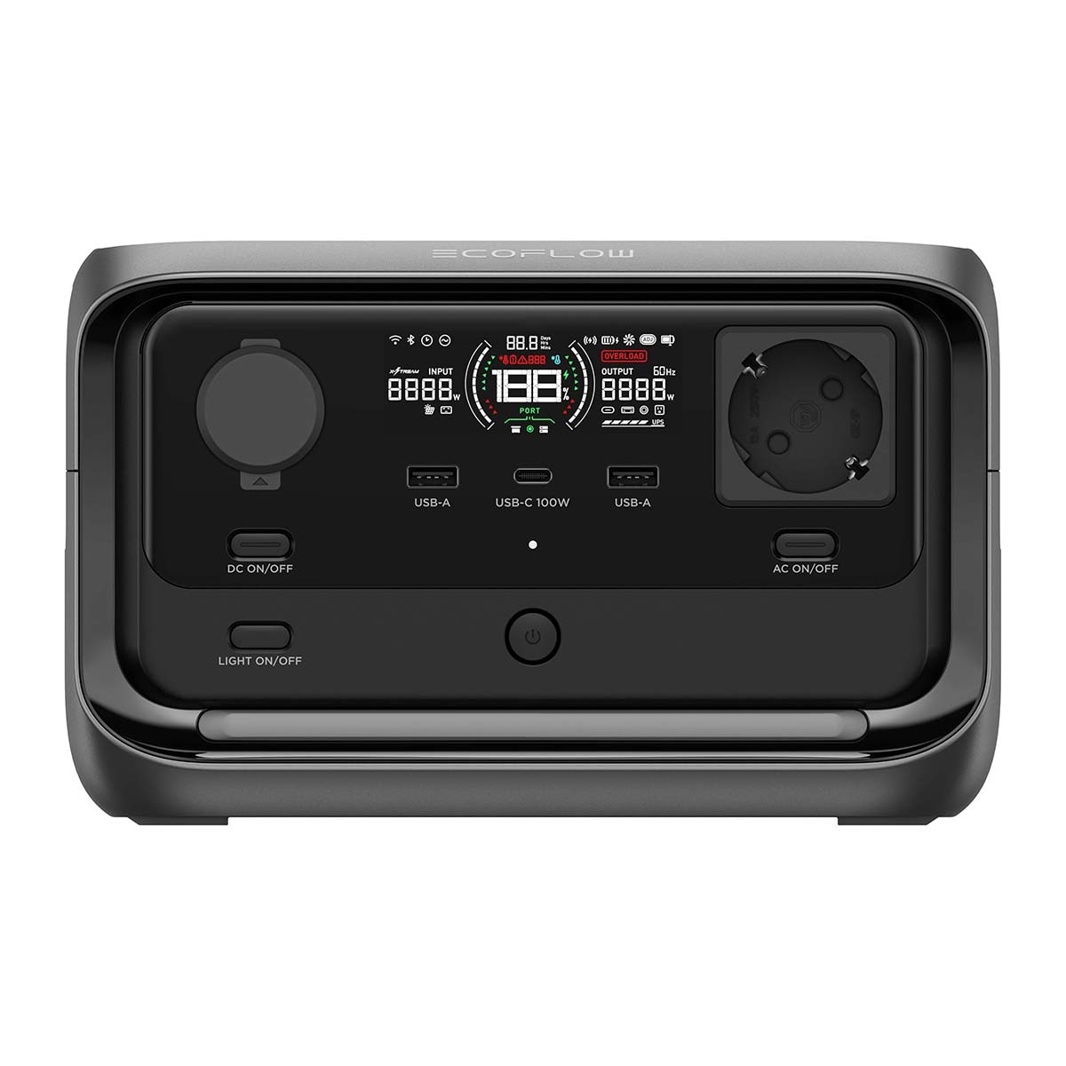 Estación Batería Ecoflow River Plus 3 - 286 Wh  / 600 - 1.200 W Gris-2