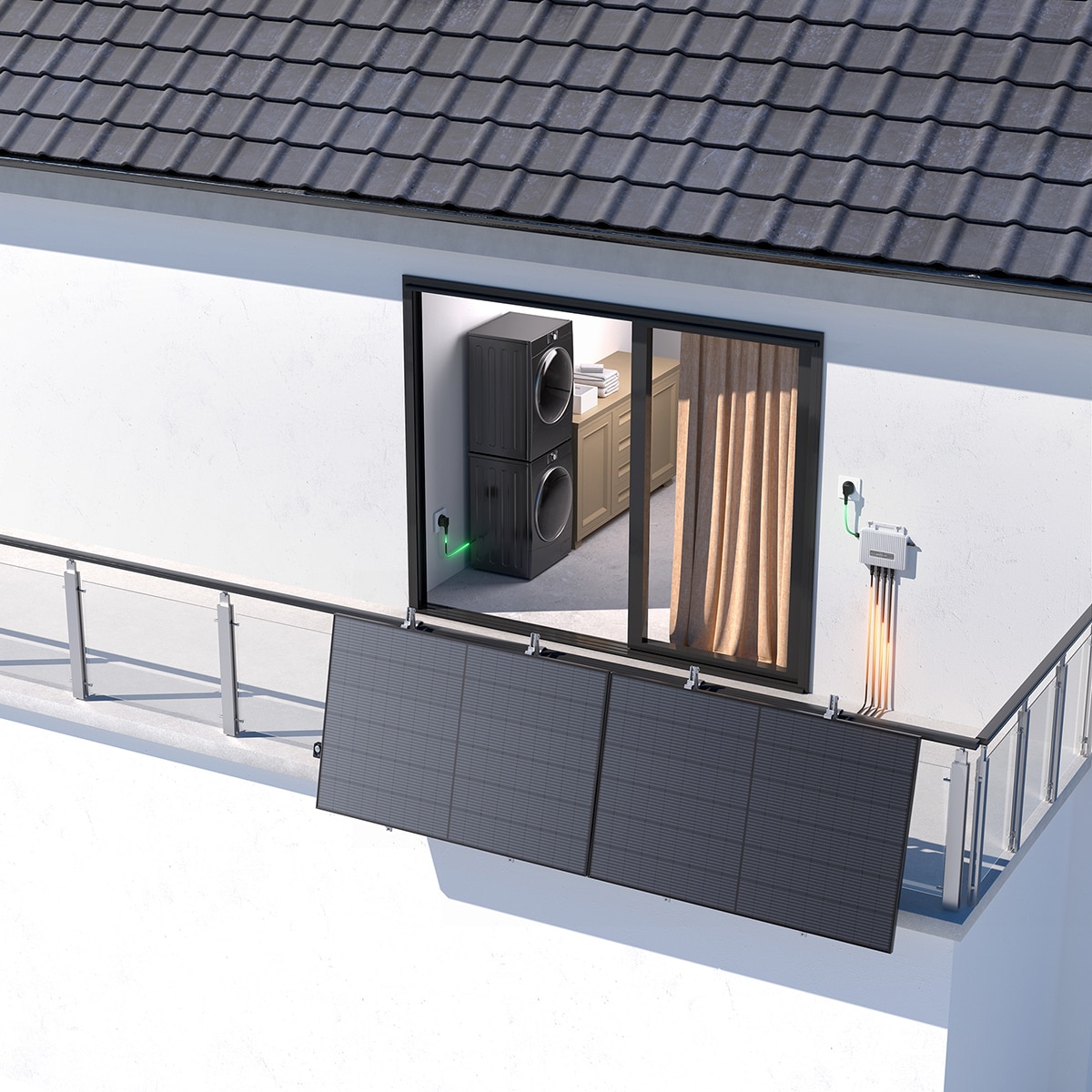 MicroInversor STREAM 800W EcoFlow con cableado Gris-6