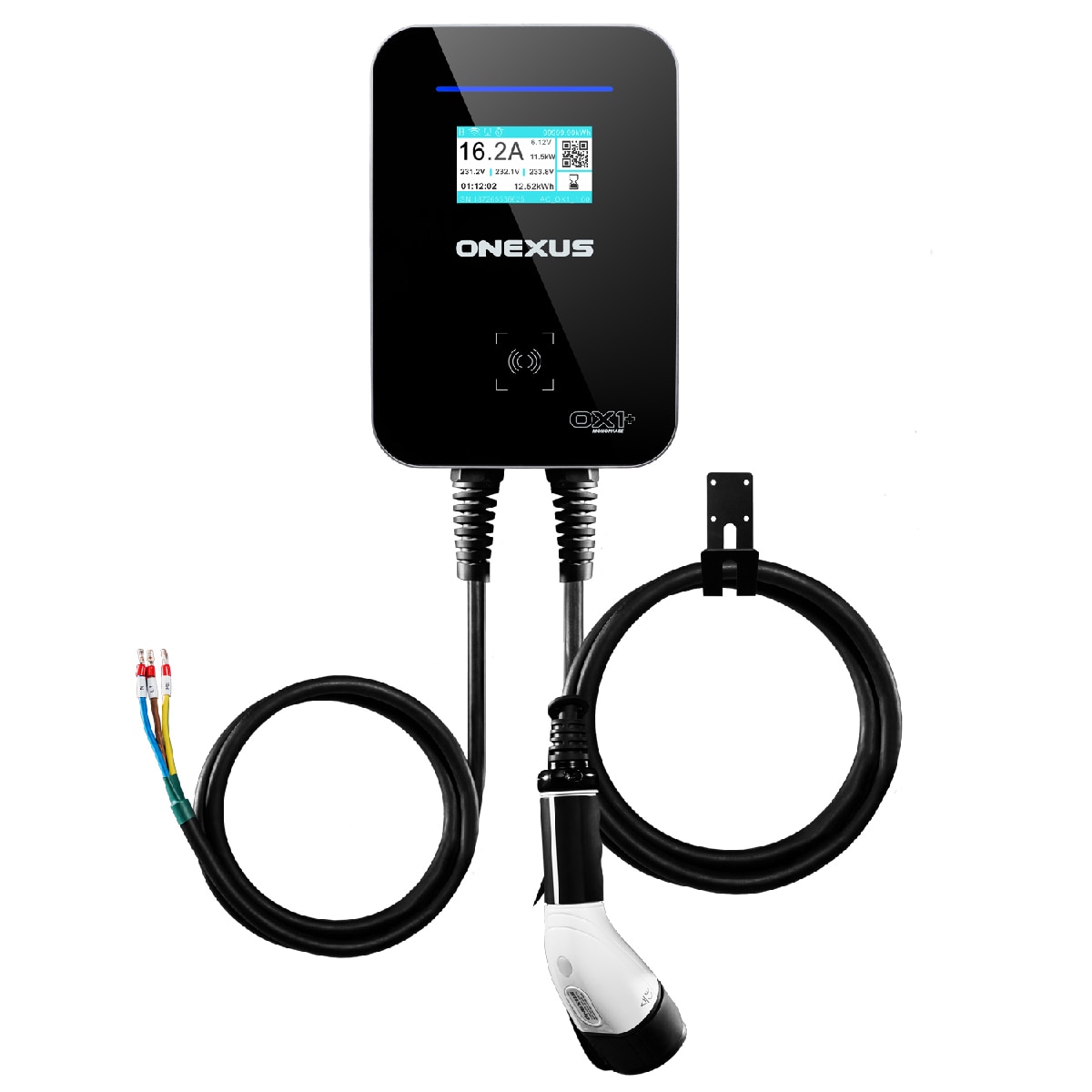 Cargador de Vehículo Eléctrico ONEXUS 0X1+ 7.4kW Monofásico - App y Cable 7,5m Plata / Negro-5