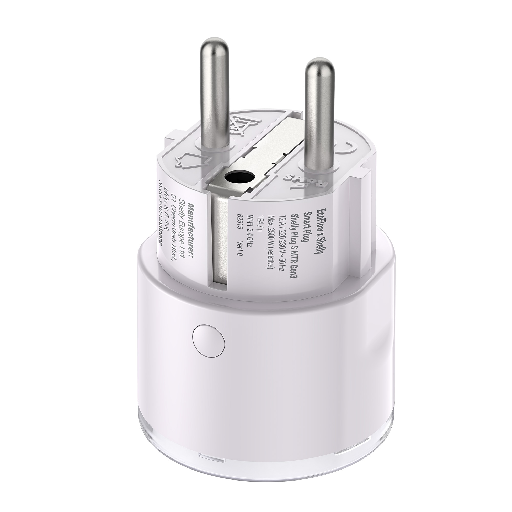 Enchufe inteligente EcoFlow x Shelly: Control Wi-Fi, monitor de energía en tiempo real y automatización de excedentes solares. Blanco-2