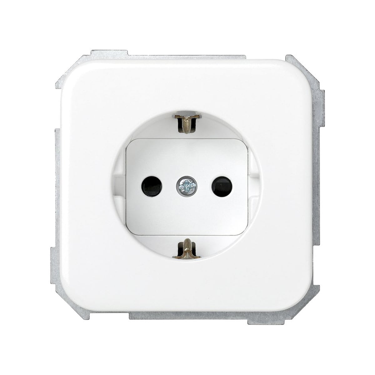 Base Enchufe Schuko con Toma de Tierra S31 Aluminio-1