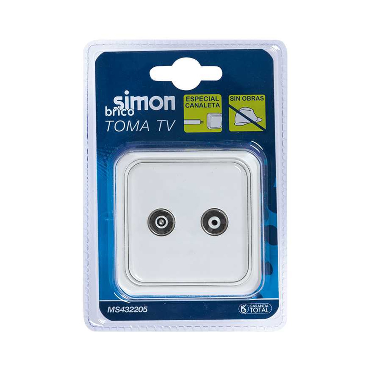 Toma de TV de Superficie Especial Canaleta Serie Alfa Simon Blanco-2