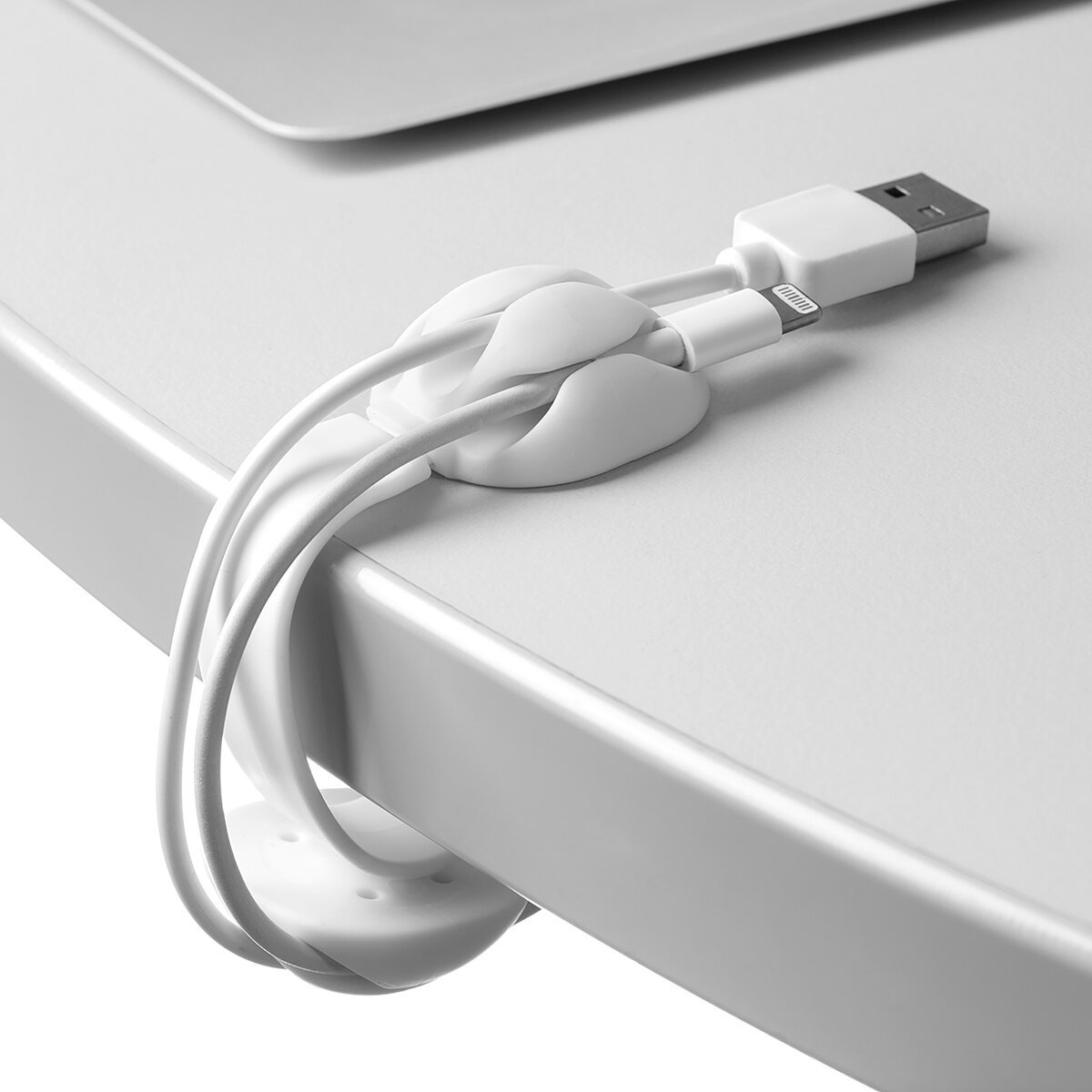 Clip Triple Fijación Cables Blanco-2