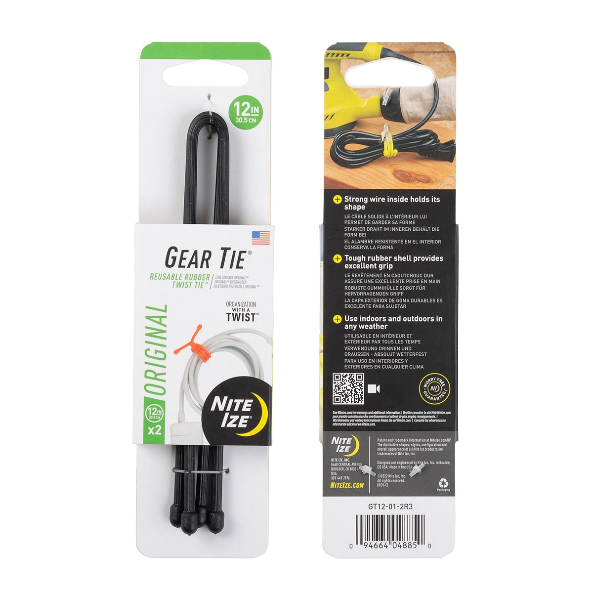 Pack 2 bridas reutilizables 30 cm Negro-2