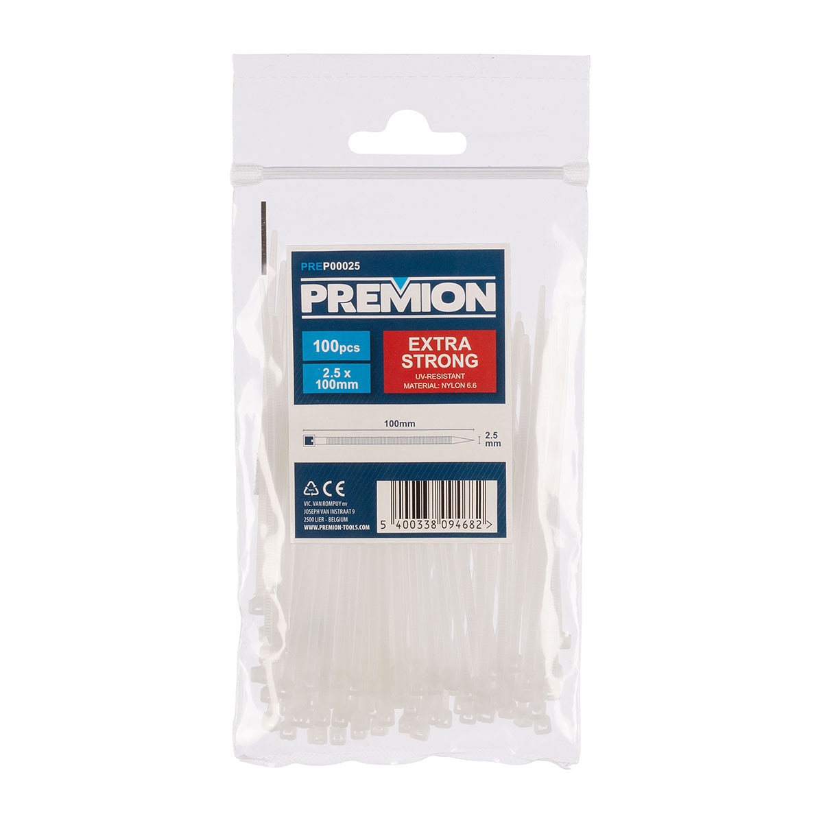 Imagem 0 de Abraçadeiras de Nylon 2,5 x 100 mm - 100 Unid.
