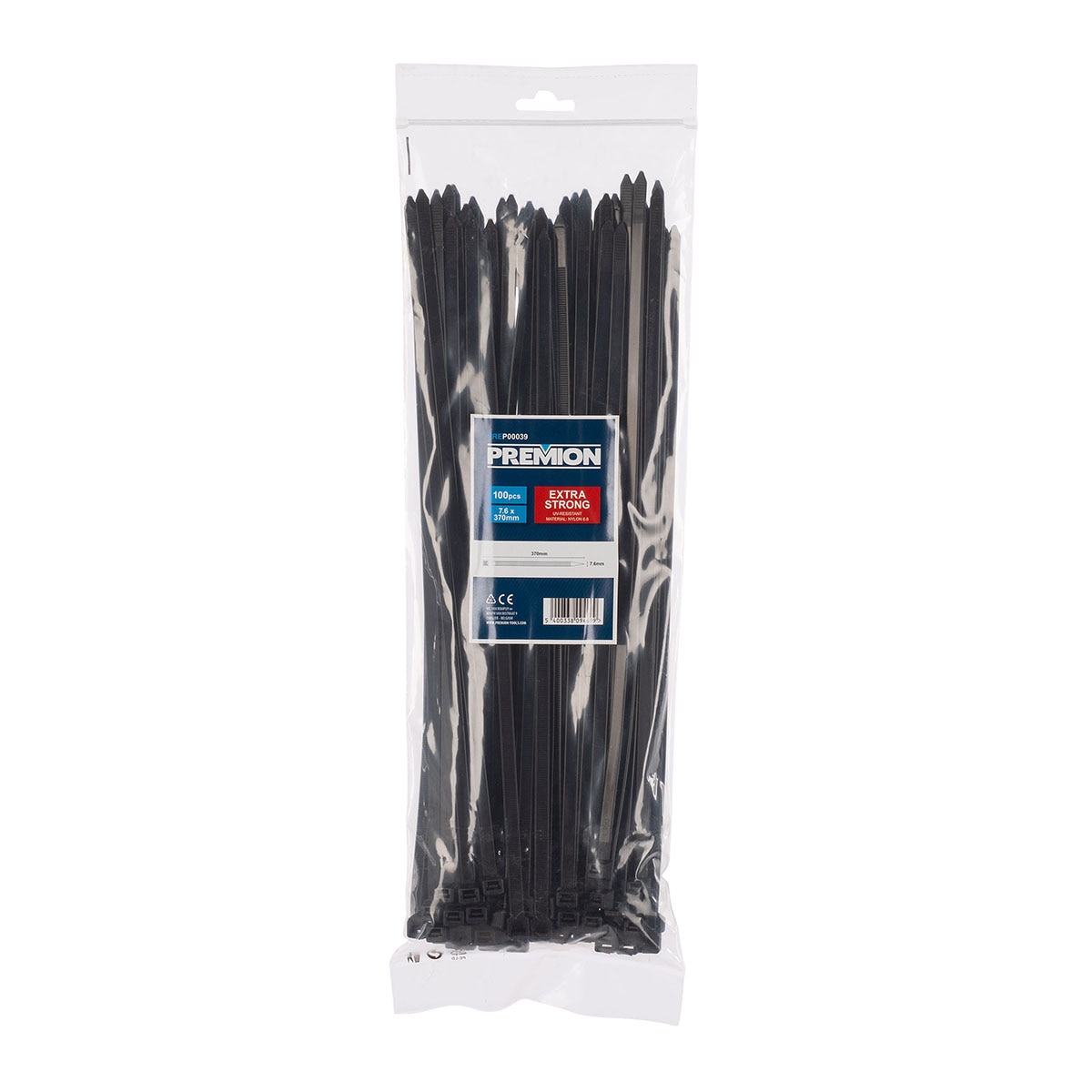 Imagen 0 de Bridas Nylon 7,6 x 370 mm 100 Uds Negras