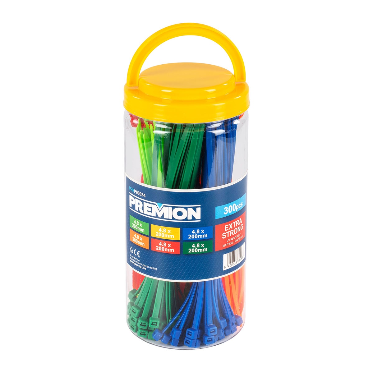 Imagem 0 de Abraçadeiras de Nylon 4,8 x 200 mm 300 Unid. - Multicolor