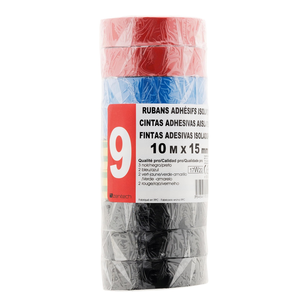 Pack 9 Cintas Aislantes 10 m Multicolor-3
