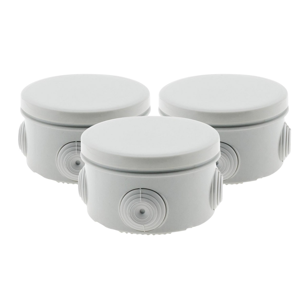 Conjunto de 3 Caixas Estanques IP55 Cinzento-1