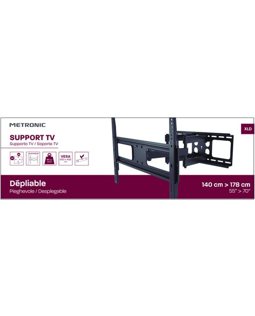 Soporte mural TV 55-70'' full movement - Negro Negro-4