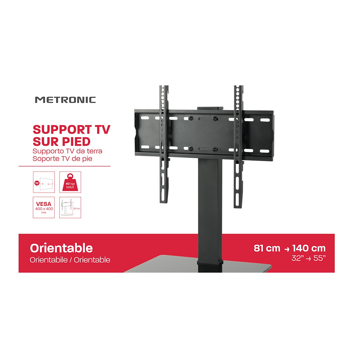 Soporte TV Peana Extensible de 32" a 55" Negro-5
