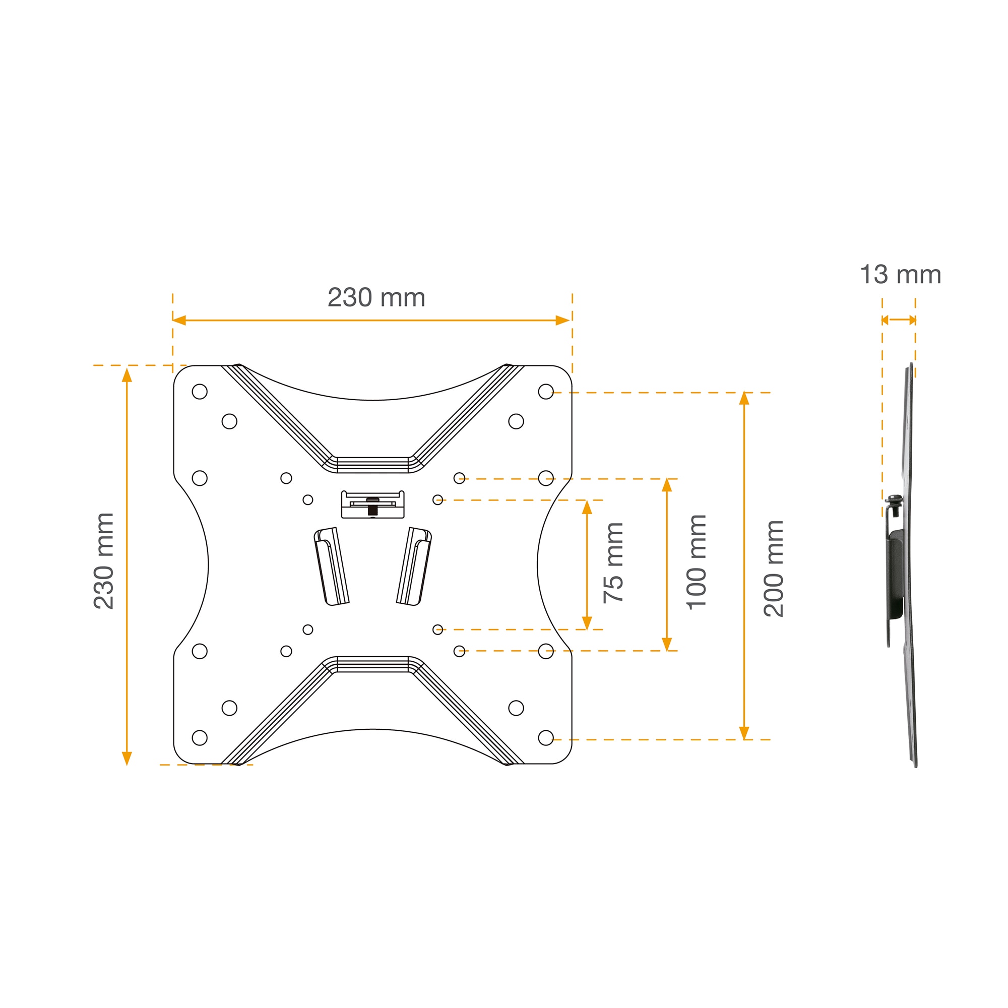 Soporte mural TV 28" a 42" Fijo Negro-6