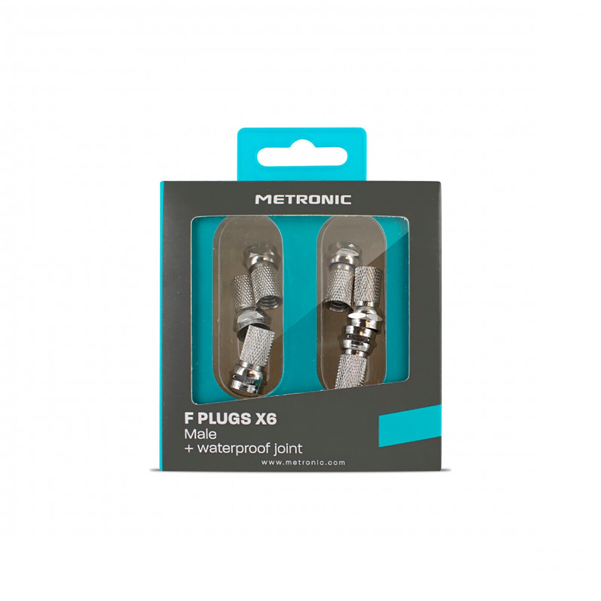 Conector F metal rosca com protetor (x6) Preto / Dourado-2