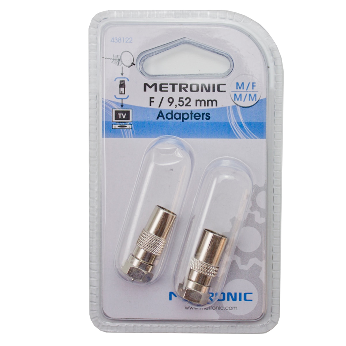Empalme / Adaptador toma tipo F - Coaxial 9,52 mm (x2) Metal-2