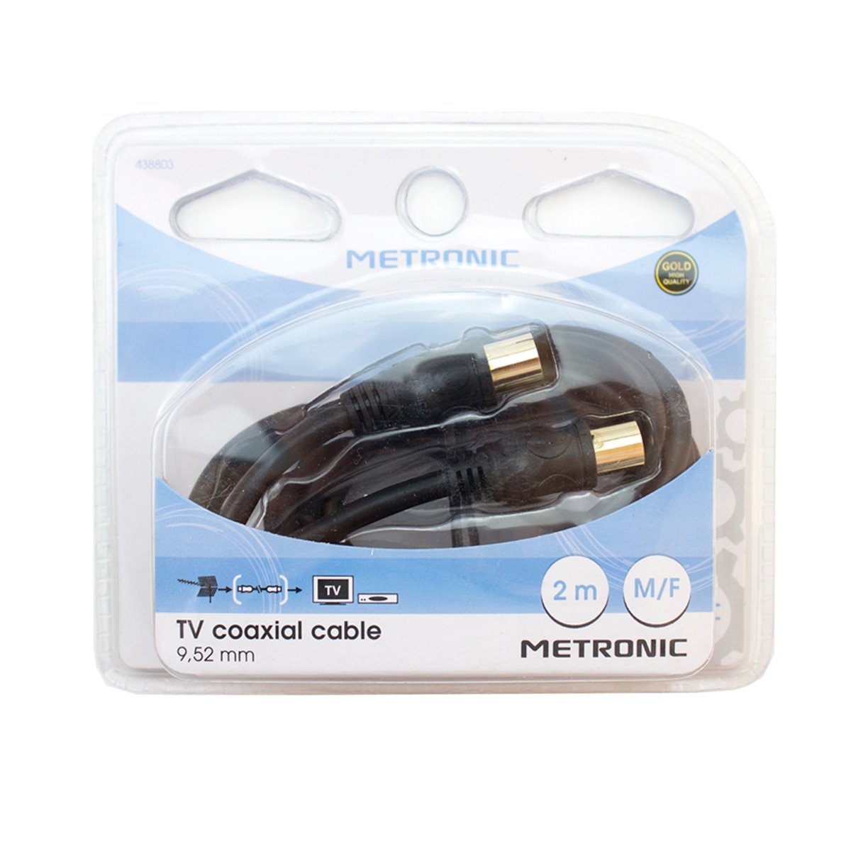 Prolongador cable coaxial antena TV H-M Negro-3
