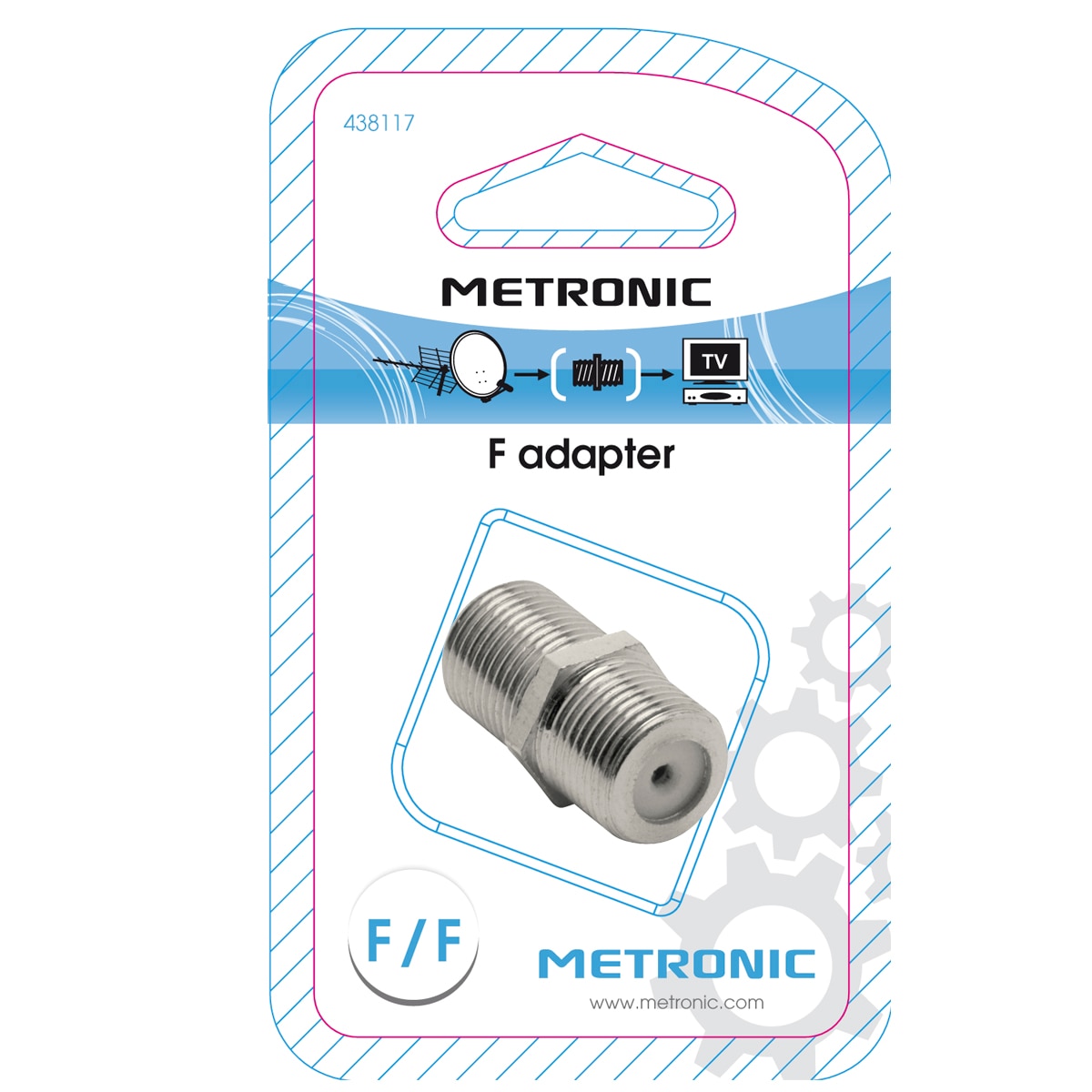 Ligação / Adaptador Satélite Tomada Tipo F M-M Metal-2
