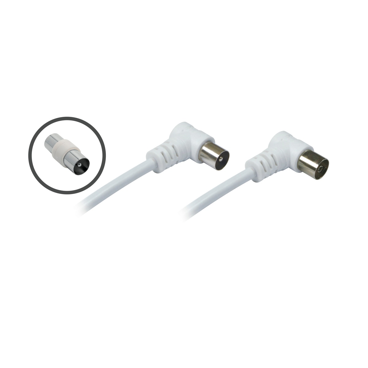 Metronic - Prolongador cable coaxial antena TV H-M + adaptador M-M.