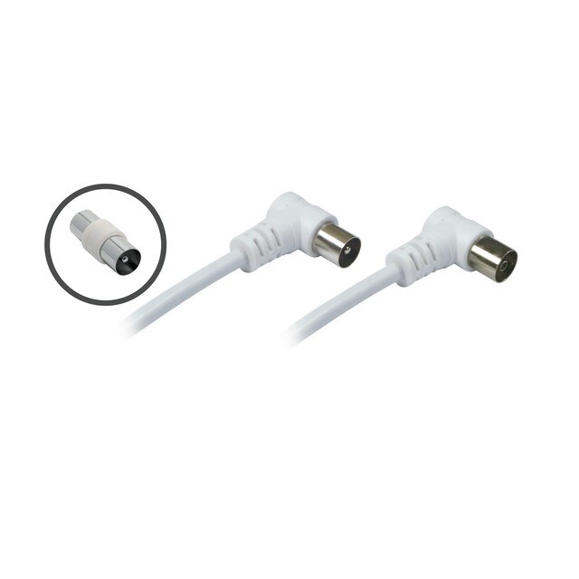 Prolongador cable coaxial antena TV H-M + adaptador M-M