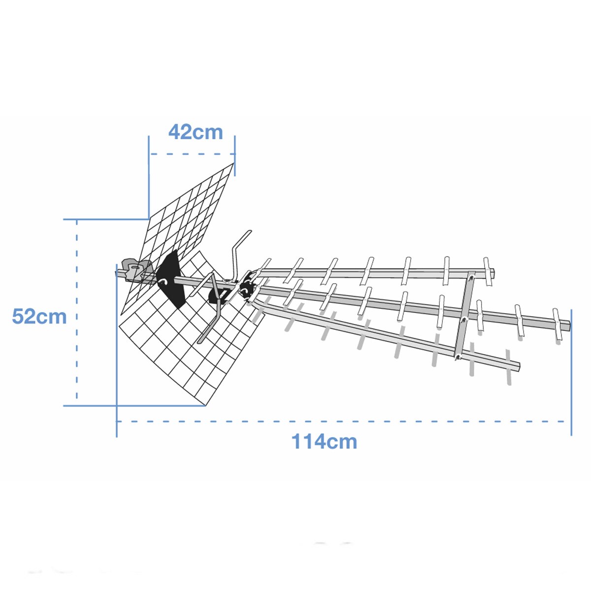 Antena exterior UHF Amplificad 57 Db 2