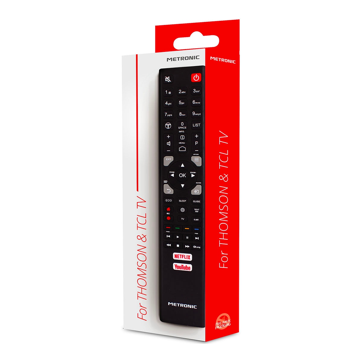 Mando a distancia de sustitución para TV Thomson y TCL Negro-4