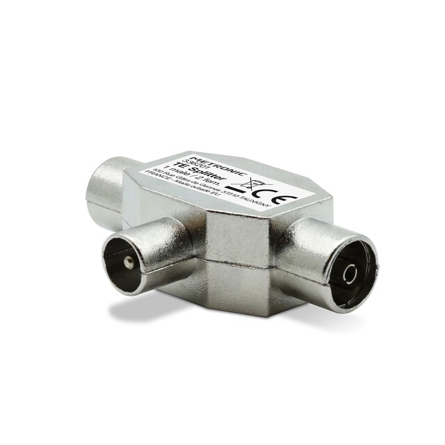 Imagen 0 de Repartidor TV en "Te" Blindado Metálico 1 Macho/2 Hembra 9,52 mm