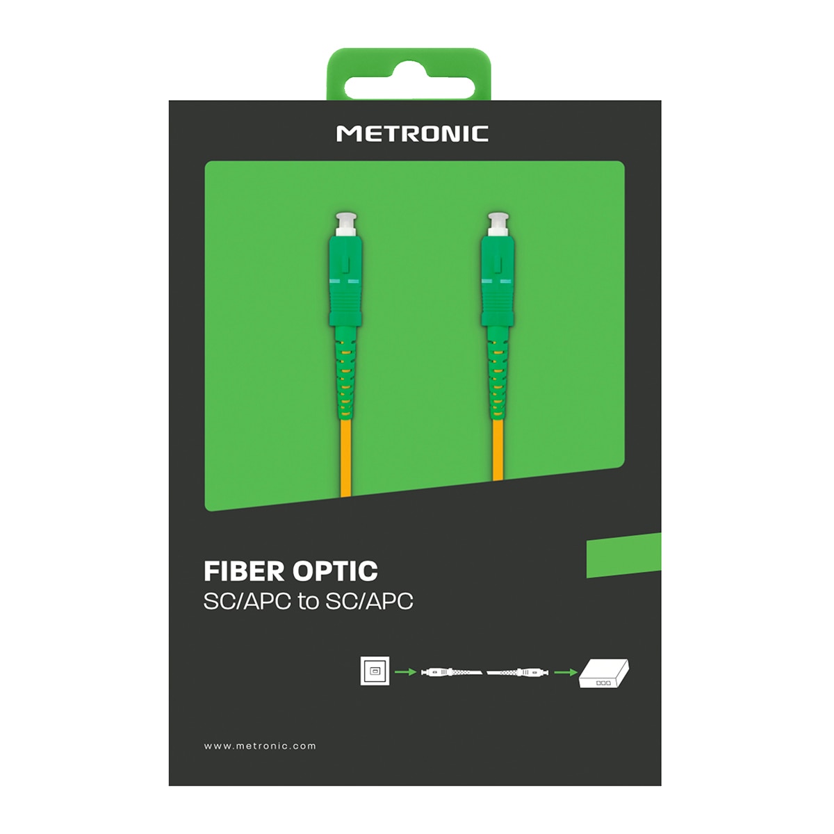 Cabo de Fibra Ótica Monomodo - 0,8 m Amarelo / Verde-3