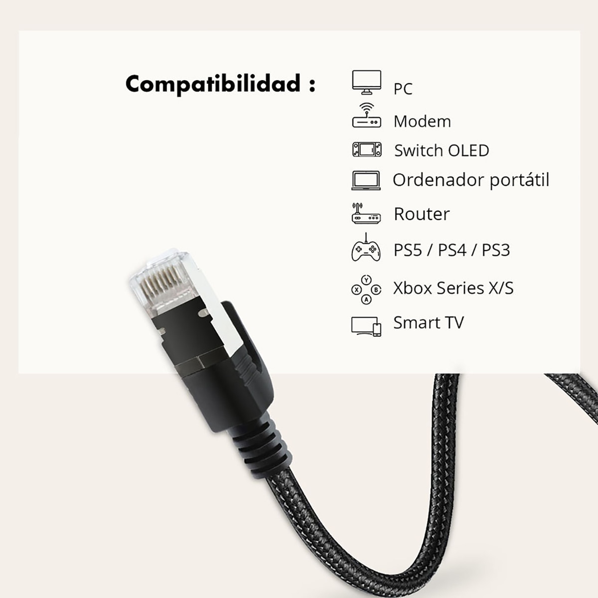 Cable Ethernet RJ45 CAT8 3,0 metros 4