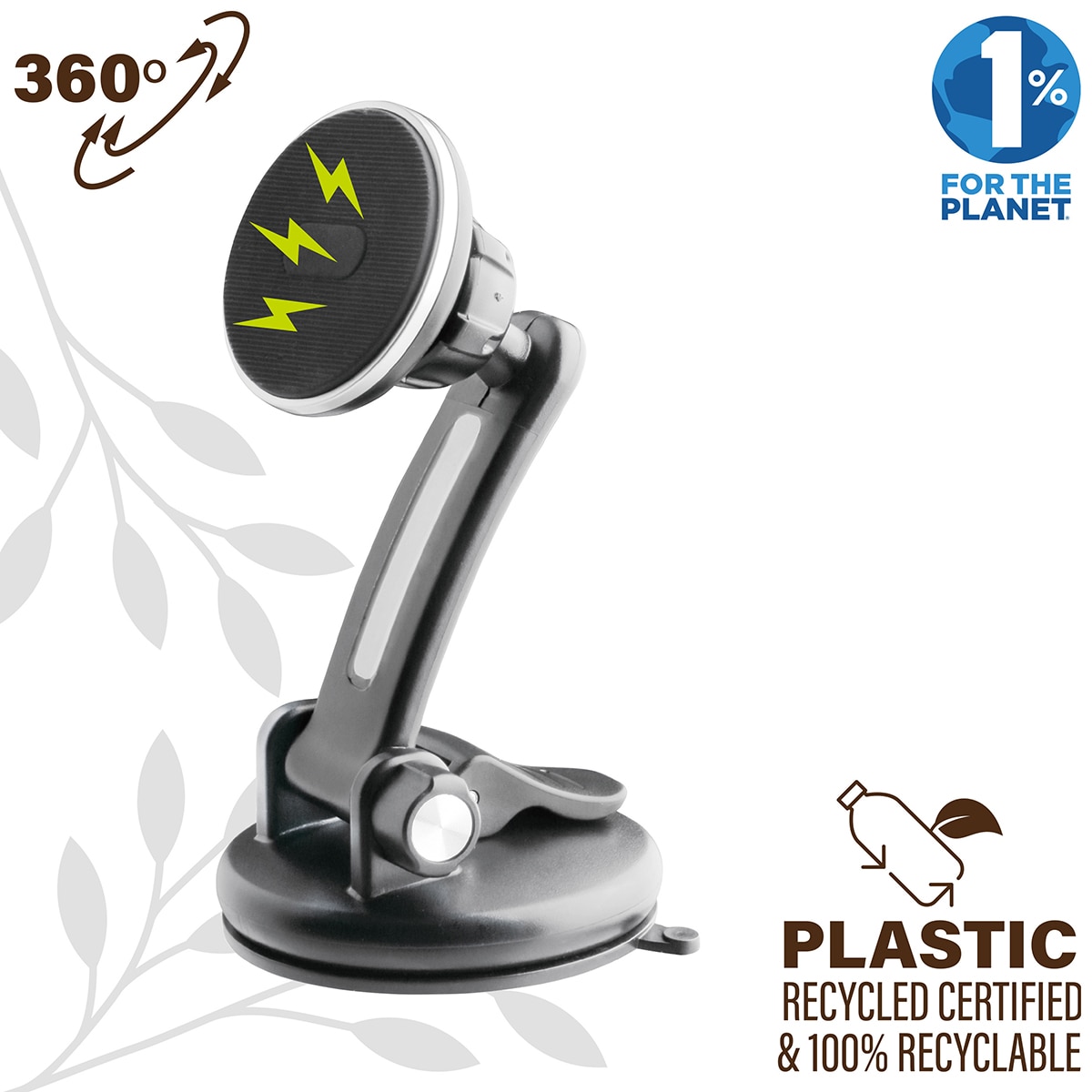 Suporte Universal para Telemóvel com Ventosa/Íman para o Painel de Instrumentos do Automóvel Preto-3