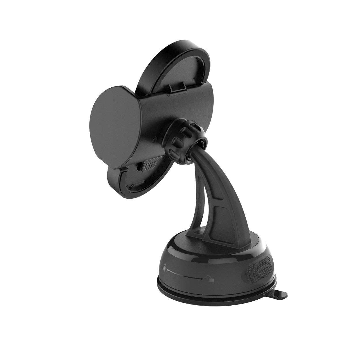 Soporte Cargador Inalámbrico Universal de Móvil con Pinza/Ventosa para Coche Negro-2