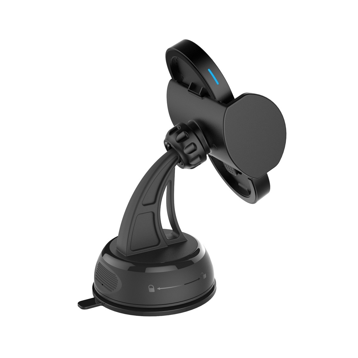 Soporte Cargador Inalámbrico Universal de Móvil con Pinza/Ventosa para Coche Negro-3