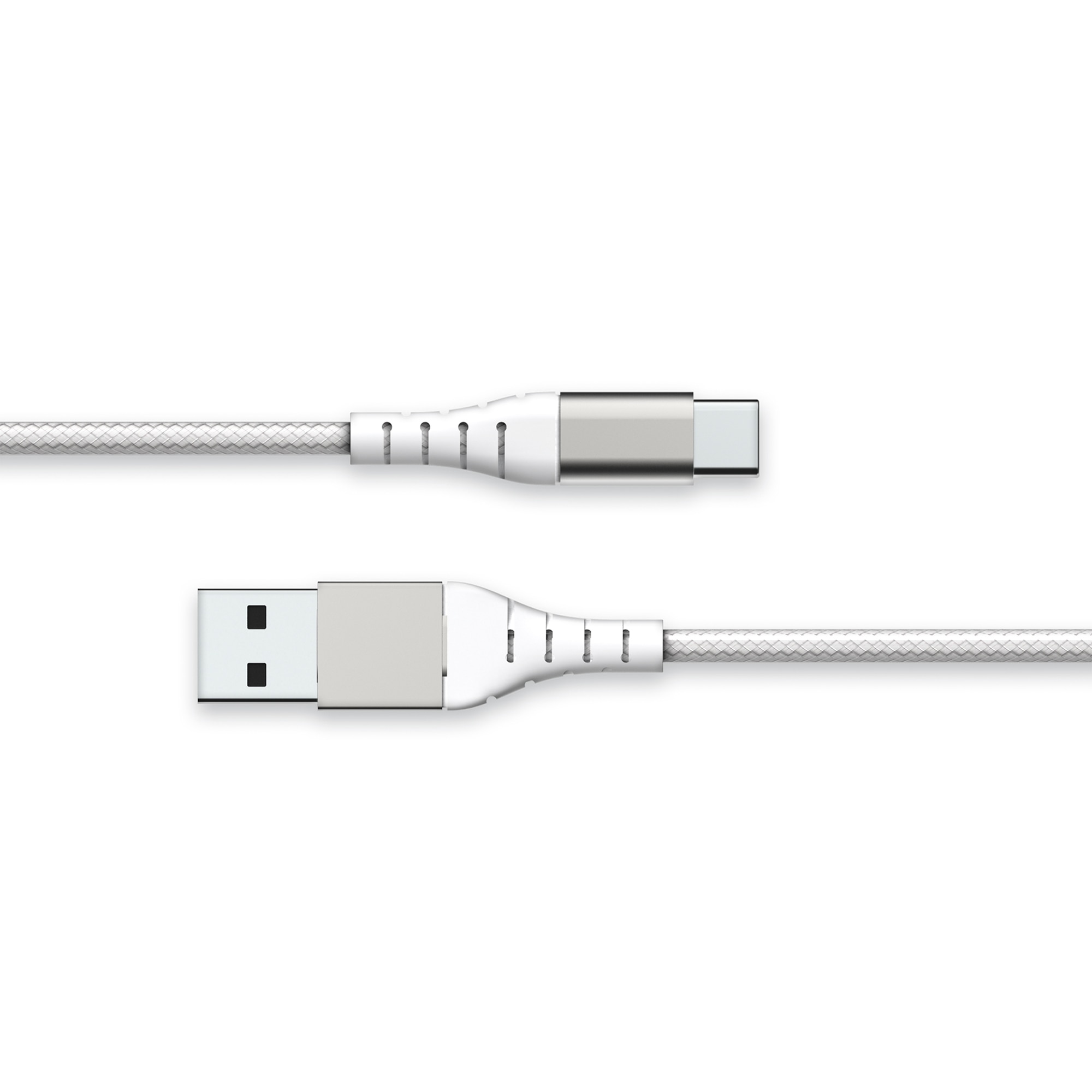 Cabo Reforçado USB A - USB C - 2 m Branco-2