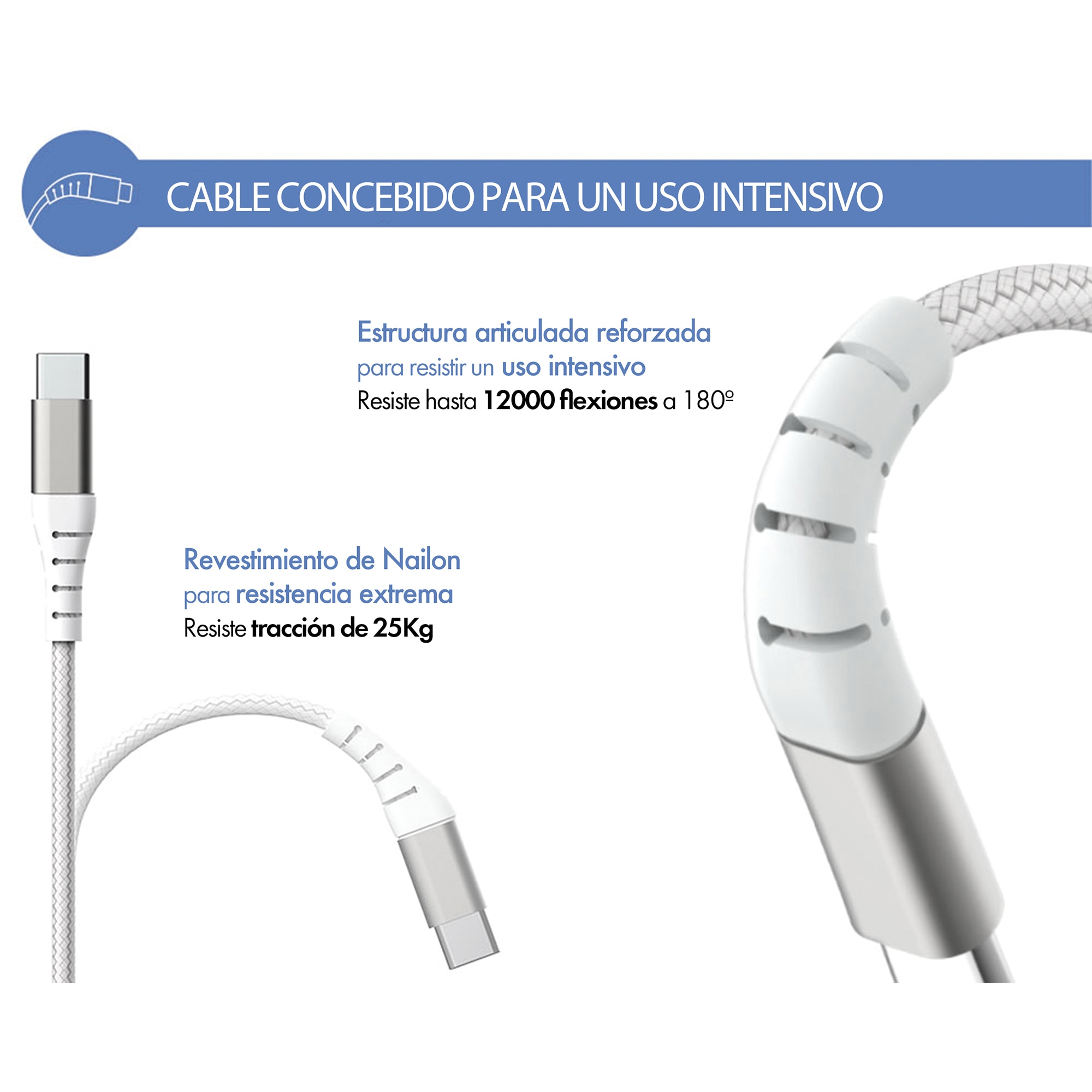 Cargador a Pared 25W Power Delivery con Cable USB-C Blanco-3