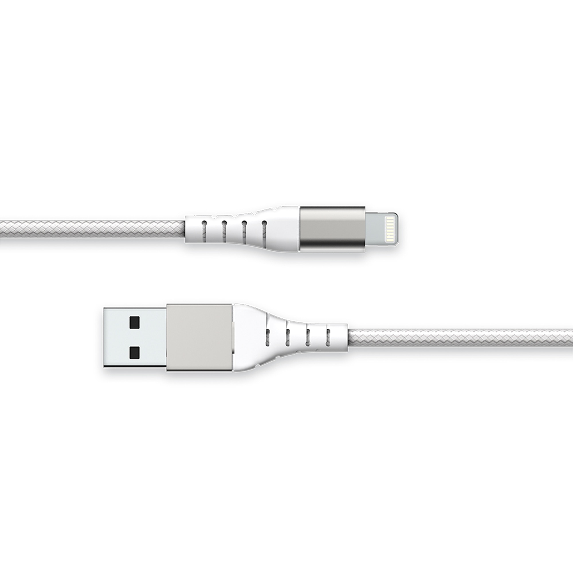 Cable Reforzado USB A - USB Lightning 2 m Blanco-2