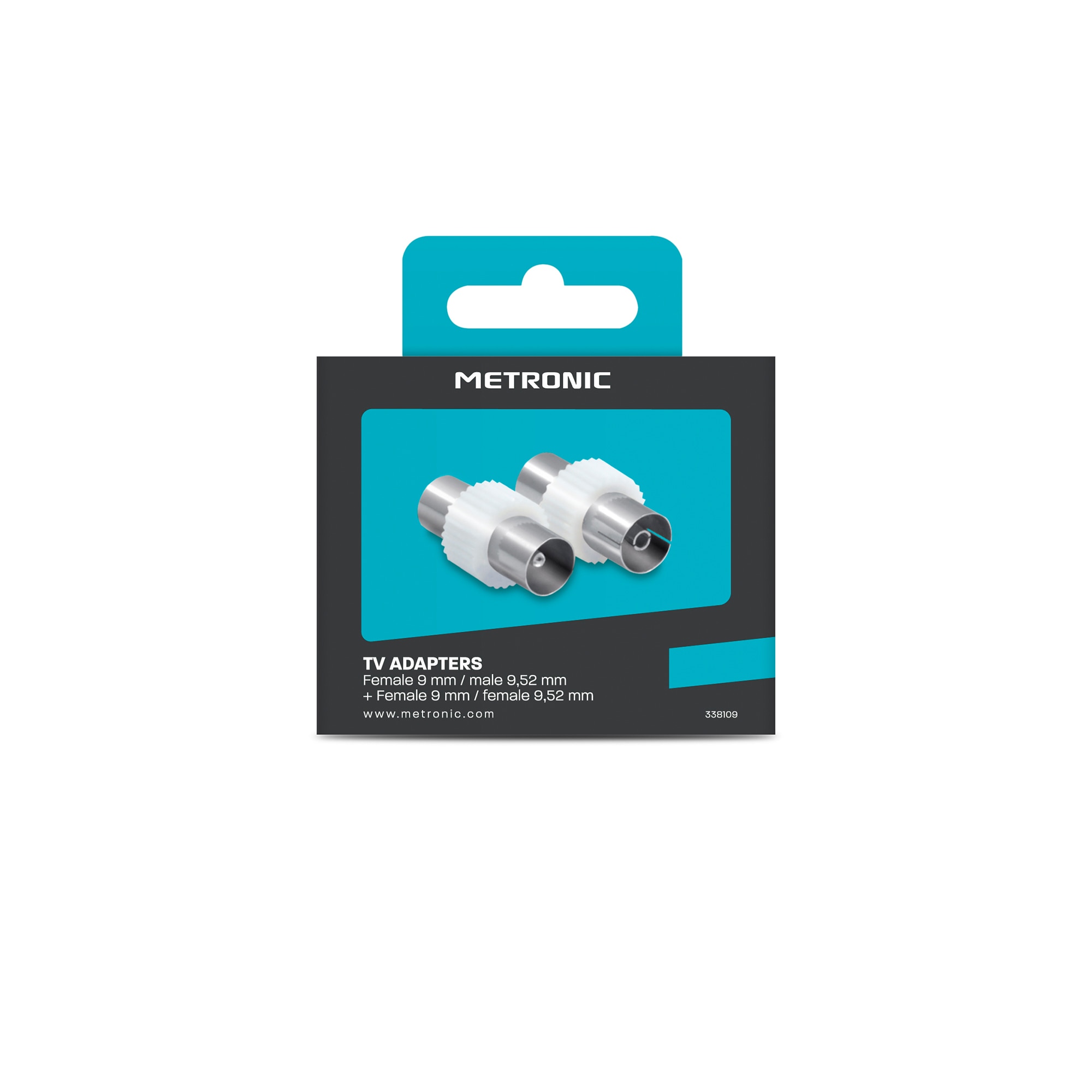Juego 2 Conectores TV Hembra/Macho Hembra/Hembra Plata / Blanco-2