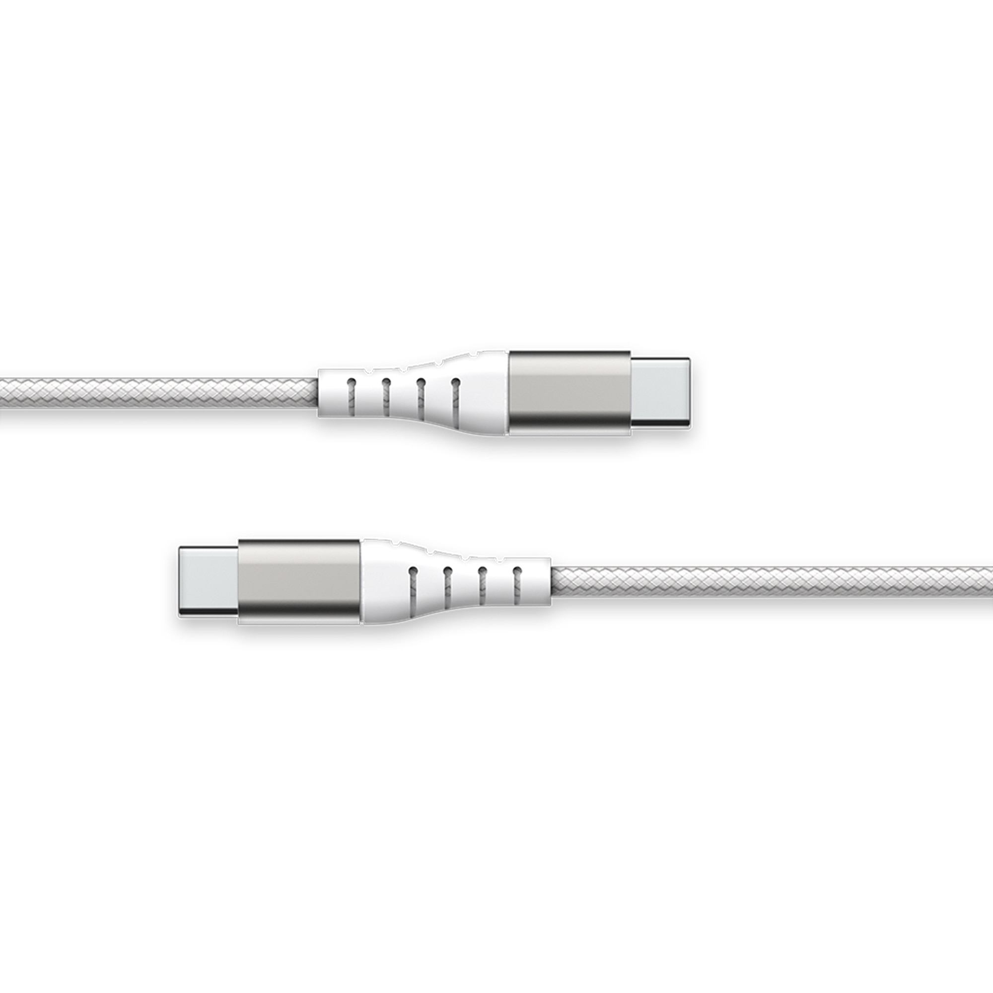 Cable Reforzado USB C - USB C 1,2 m Blanco-2