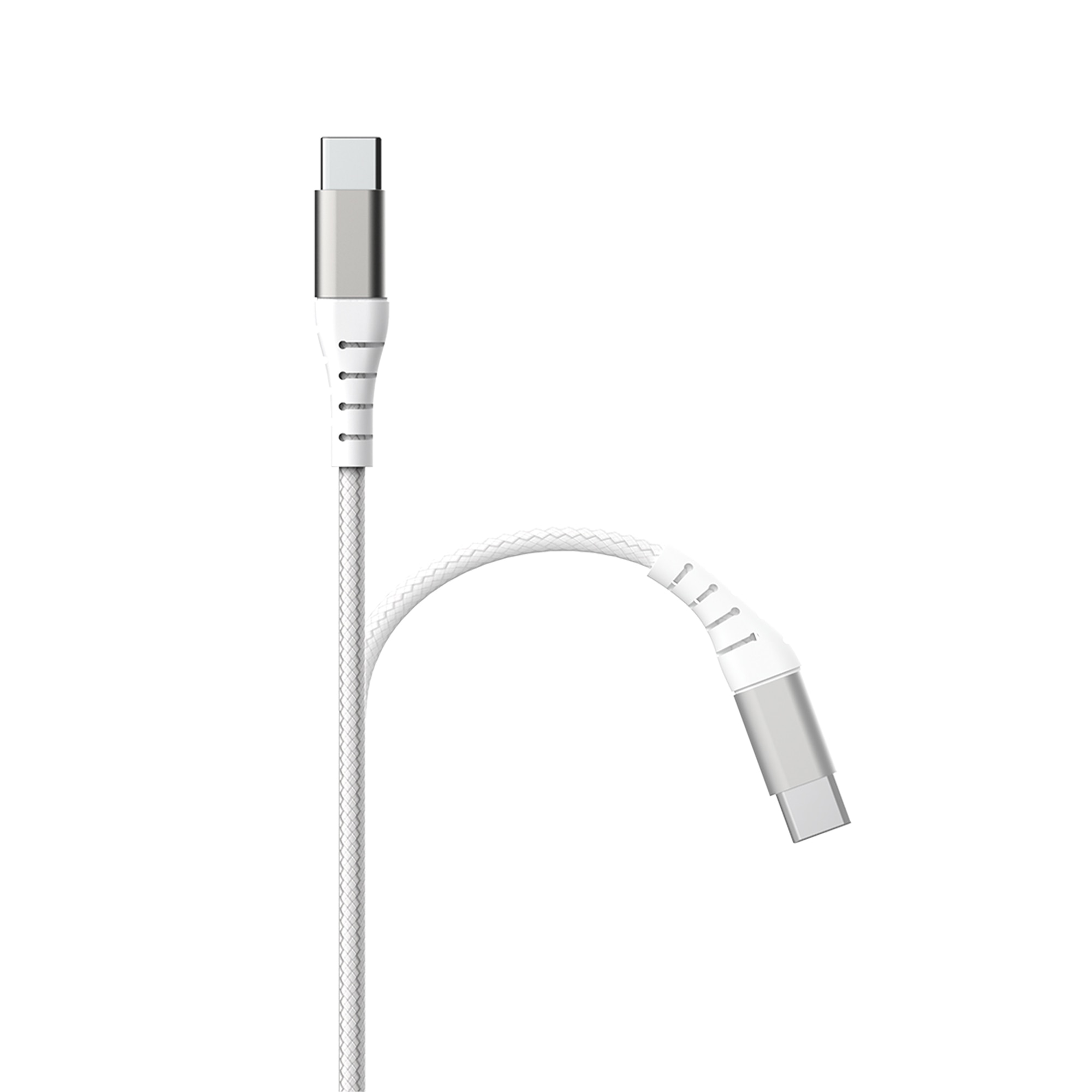 Cable Reforzado USB C - USB C 1,2 m Blanco-3