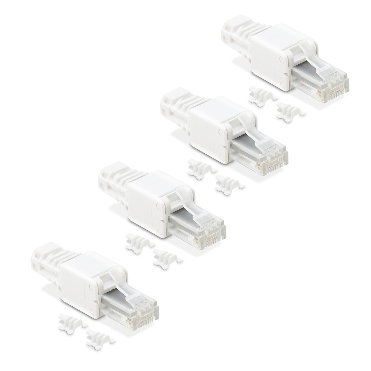 Terminal Ethernet RJ45 Auto Instalable - 4 Uds Blanco-2