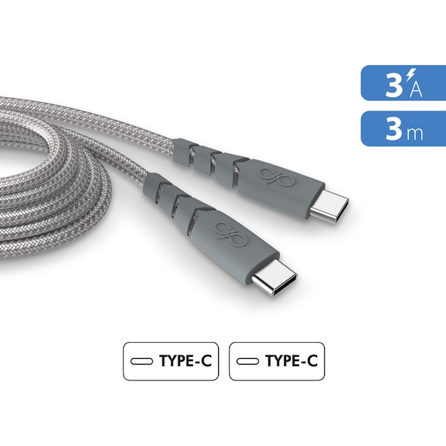 Imagen 0 de Cable Ultra Reforzado USB C - USB C 3A 3 m