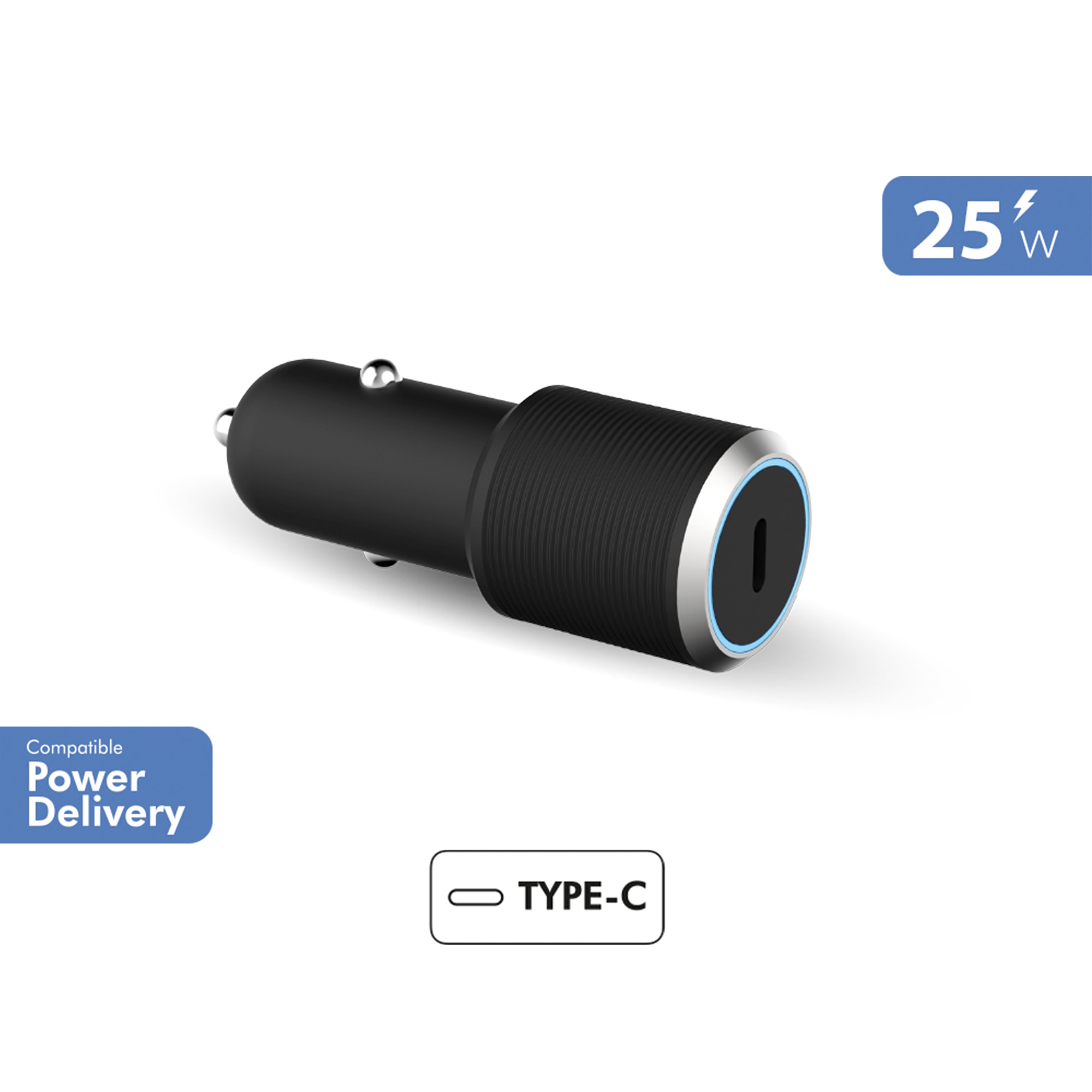 Cargador Automóvil USB C Power Delivery 25W Negro-2