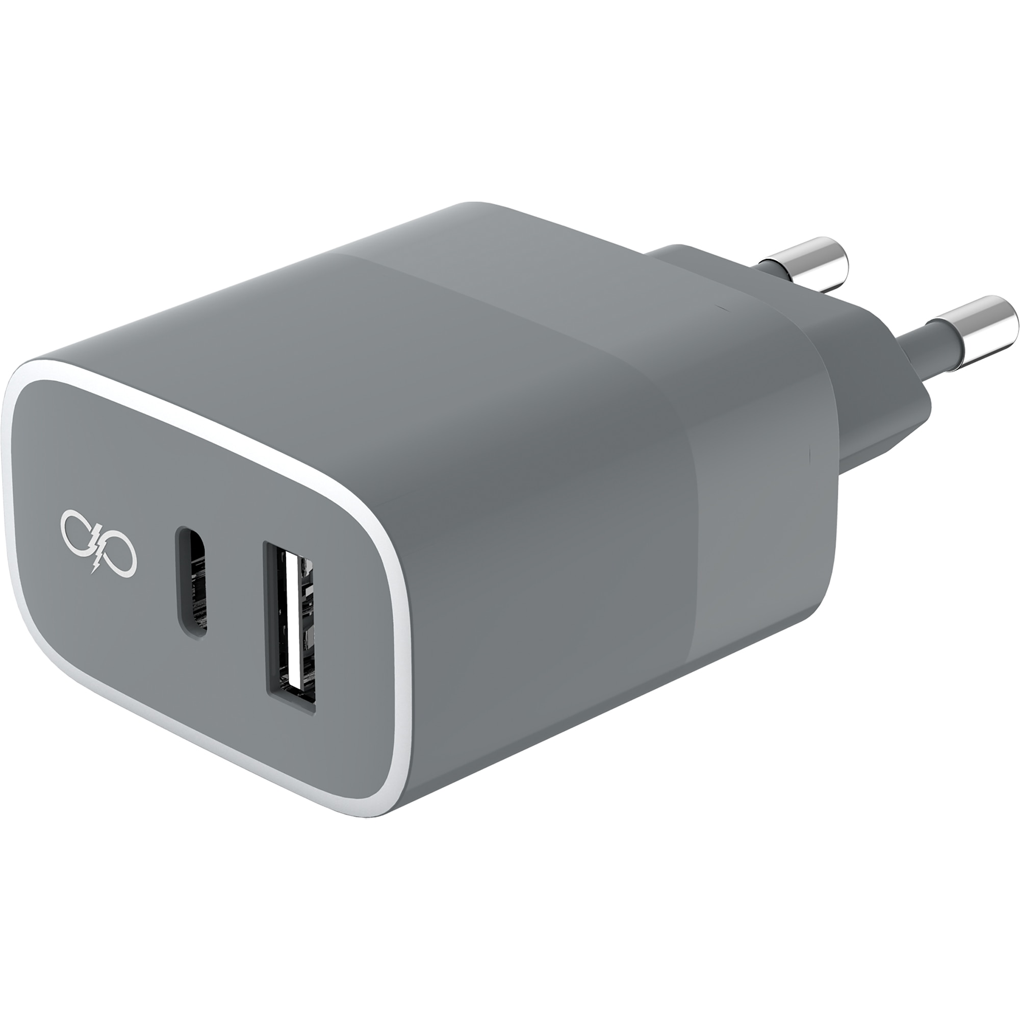 FORCE POWER - Cargador Doméstico Dual Force USB A+C Power Delivery 45 W.