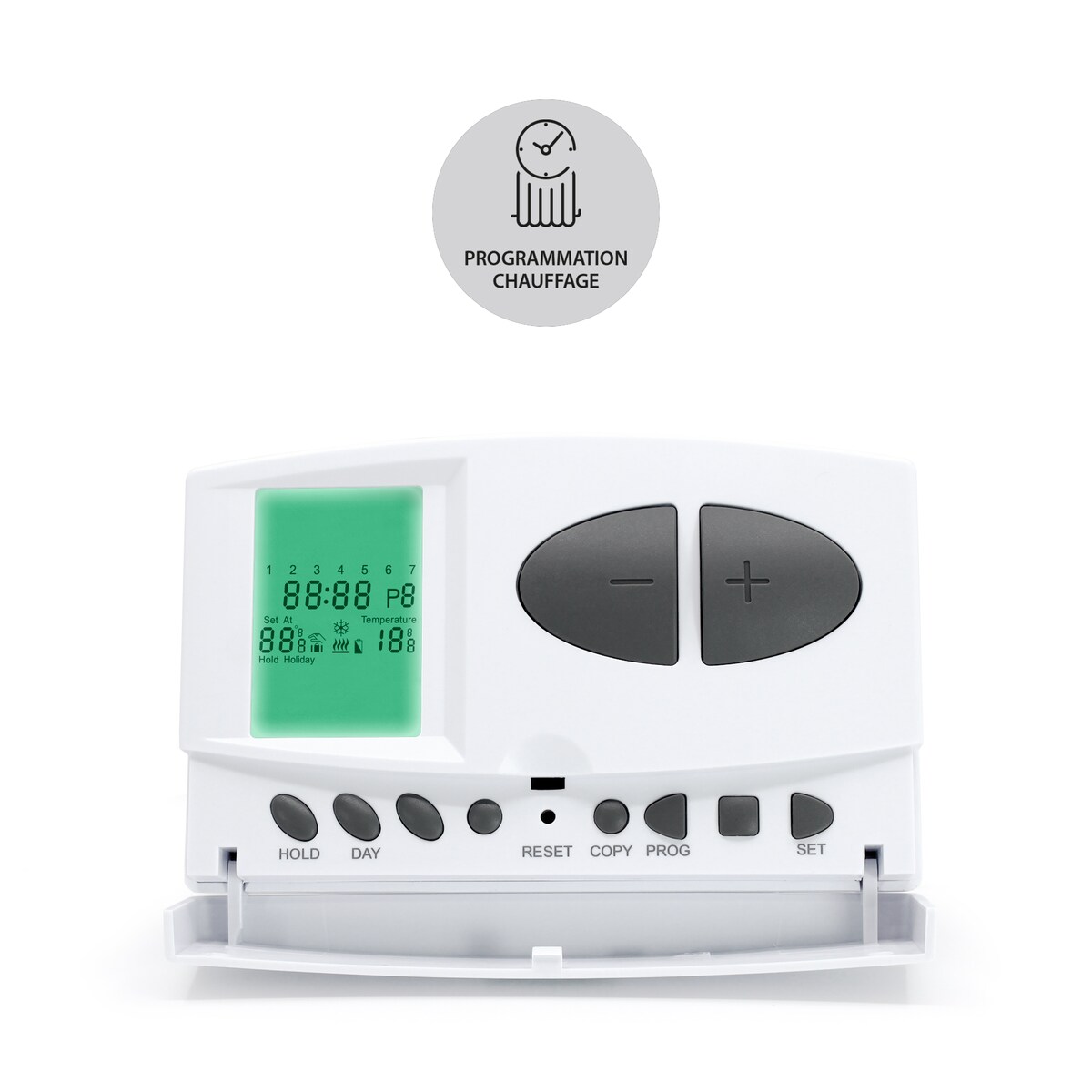 Termostato digital con pantalla Blanco-8