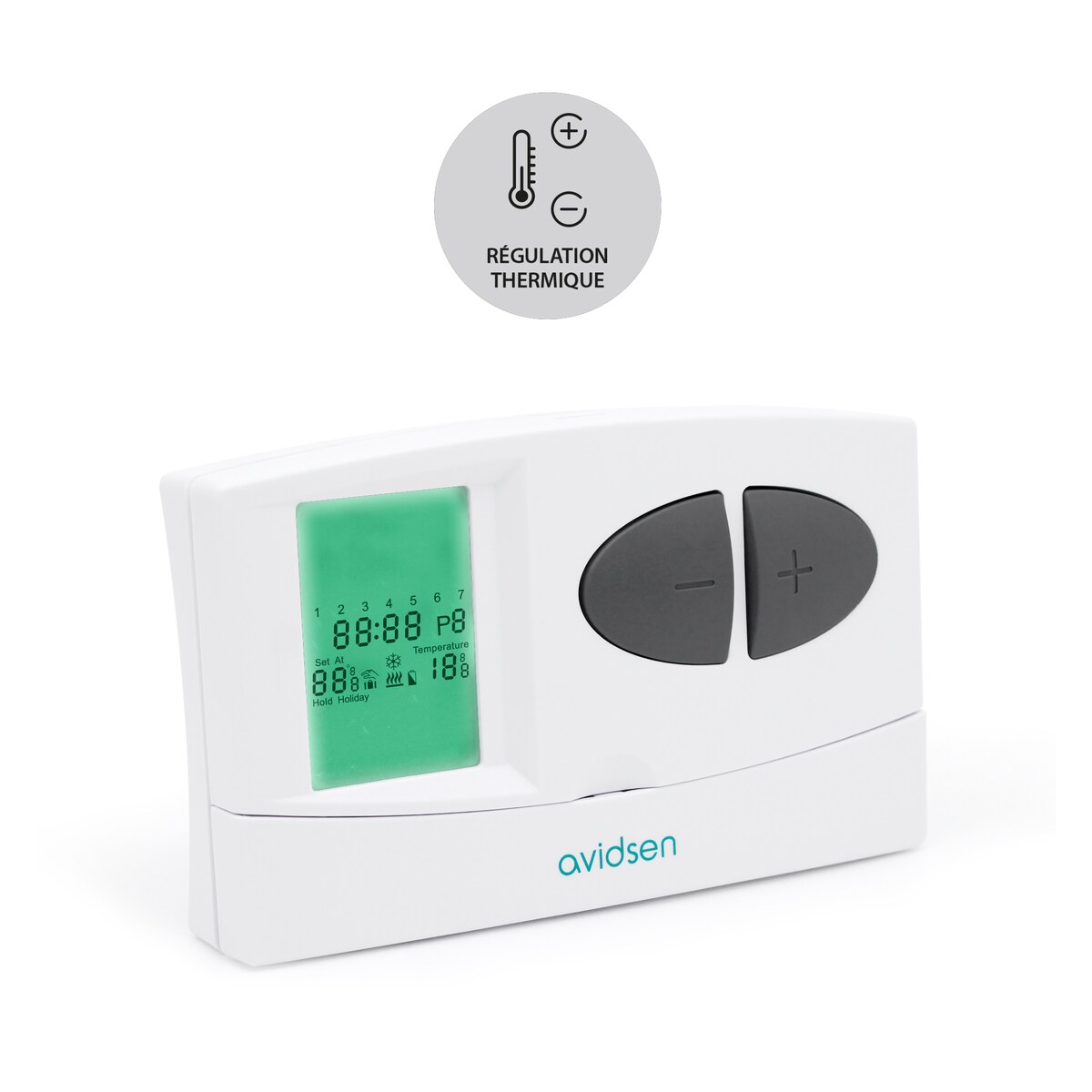 Termostato digital con pantalla Blanco-9