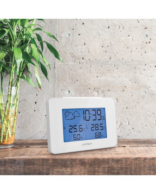Estación meteorológica con sensor inalámbrico Blanco-5