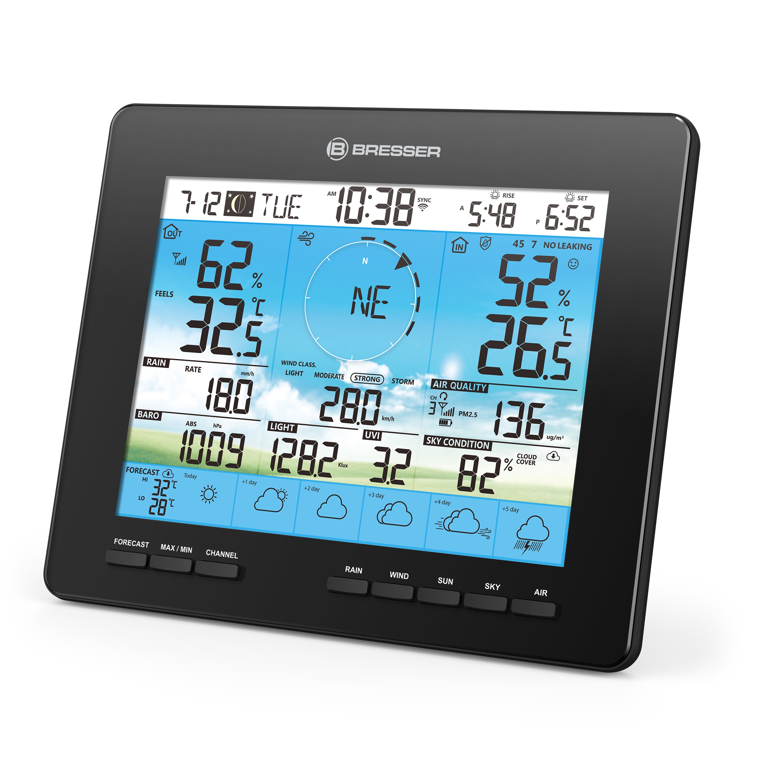 Estación Meteorológica Wi-Fi 4CAST Pro con Multisensor Energía Solar Negro / Blanco-3