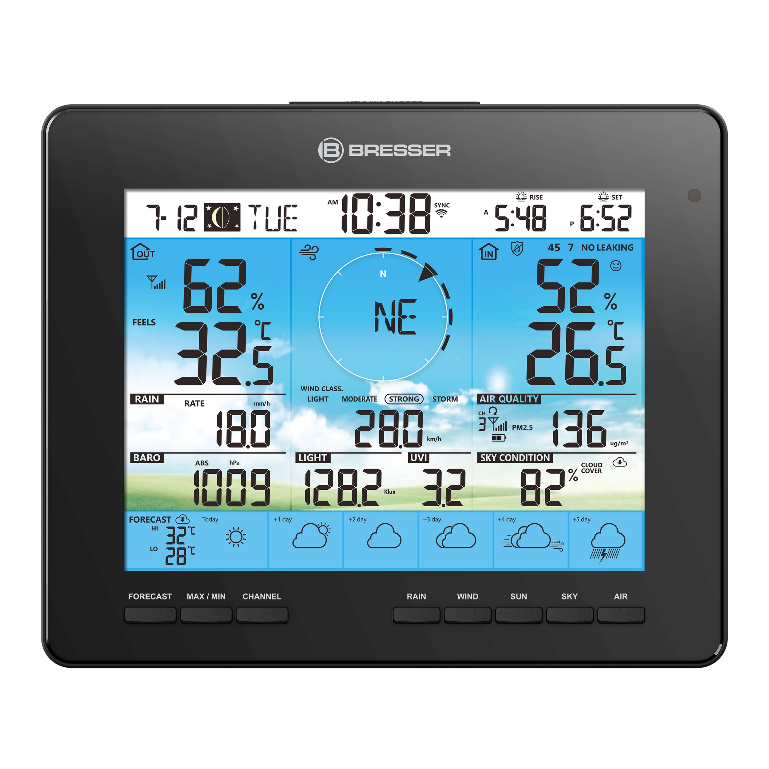 Estación Meteorológica Wi-Fi 4CAST Pro con Multisensor Energía Solar Negro / Blanco-4