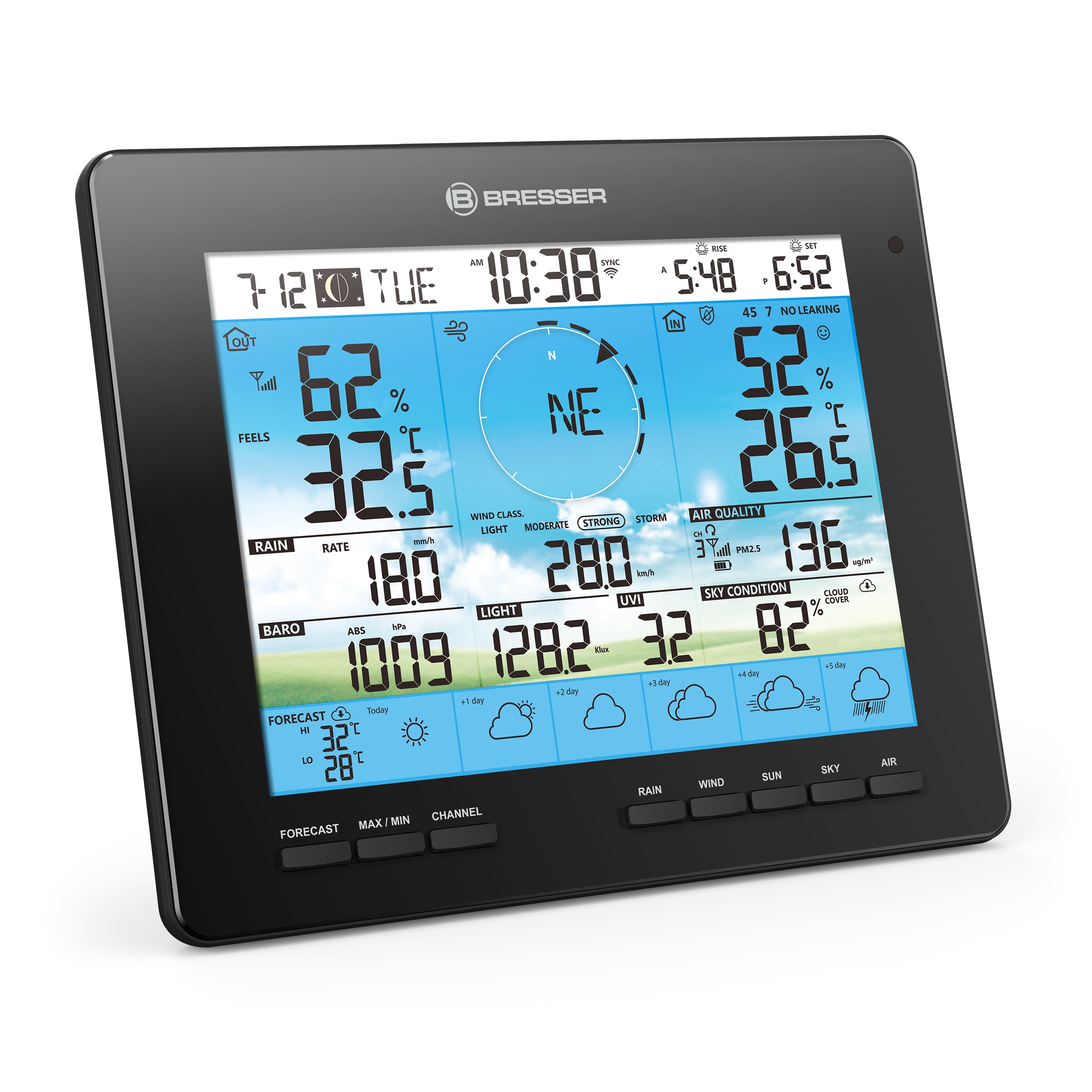 Estación Meteorológica Wi-Fi 4CAST Pro con Multisensor Energía Solar Negro / Blanco-7