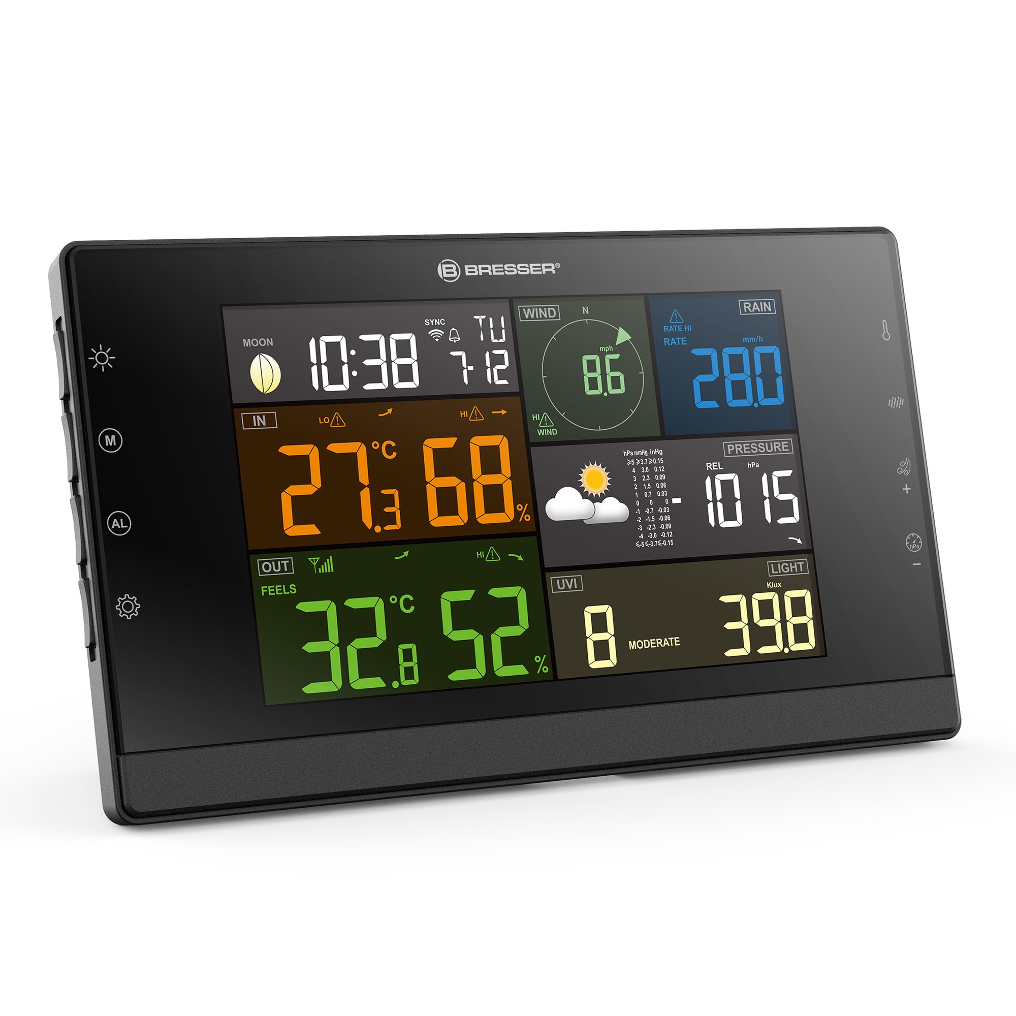 Centro meteorológico Profi-WSC Wi-Fi con Sensor Solar 7 en 1 Negro / Blanco-2